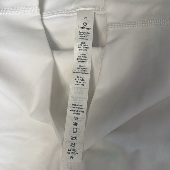 Lululemon Wunder Under High-Rise Crop 21” Mesh White size 4 - Picture 3 of 6